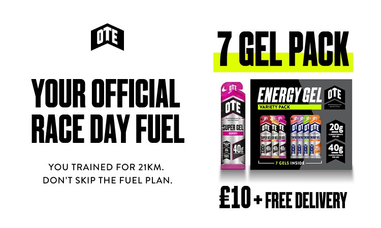 OTE — Your official race day fuel, 7 gel pack, £10 with free delivery